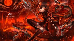 Brunettes touhou wings red