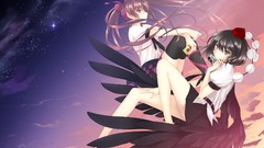 Brunettes touhou wings Stars