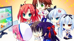 Brunettes video games blue