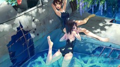 Brunettes water Aircraft Trees