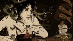 Brunettes woman Art Nouveau