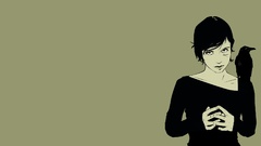 Brunettes woman artwork Simple