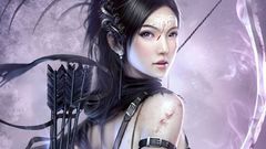 Brunettes woman asians earrings