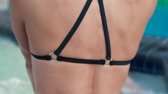 Brunettes woman bikini back