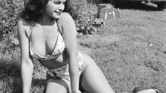 Brunettes woman bikini vintage