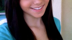 Brunettes woman blue eyes