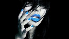 Brunettes woman blue selective