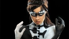 Brunettes woman body painting