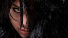 Brunettes woman close-up eyes