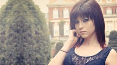 Brunettes woman close-up eyes