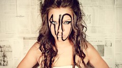 Brunettes woman close-up faces