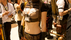 Brunettes woman cosplay stockings