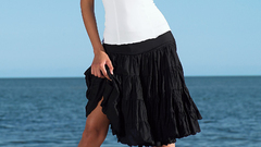 Brunettes woman dress high