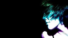 Brunettes woman faces black