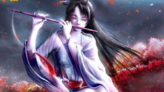 Brunettes woman fantasy kimono