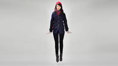 Brunettes woman floating hats