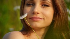 Brunettes woman Flowers MPL