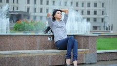 Brunettes woman jeans models