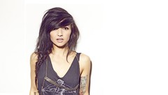 Brunettes woman lights long