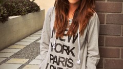 Brunettes woman love sweatshirt