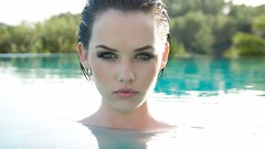 Brunettes woman Mellisa faces