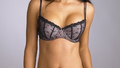 Brunettes woman models panties