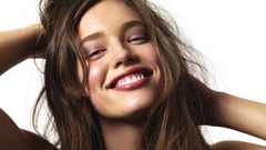 Brunettes woman models smiling