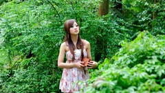 Brunettes woman nature dress