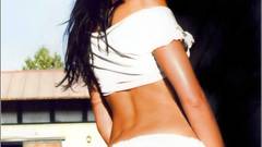 Brunettes woman panties white