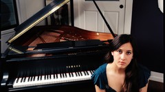 Brunettes woman piano singers