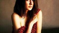 Brunettes woman red dress