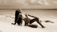 Brunettes woman sepia Adelina