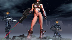 Brunettes woman skulls Guns