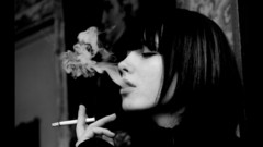 Brunettes woman smoking Cigarettes