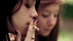 Brunettes woman smoking redheads