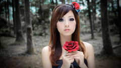 Brunettes woman Trees asians