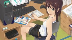 Brunettes woman vocaloid hatsune