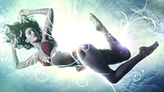 Brunettes woman water bikini