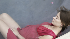 Brunettes woman water dress