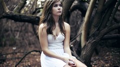 Brunettes woman white forests