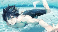 Bubbles Anime underwater male blue eyes Free anime boys 