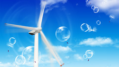 Bubbles dandelions windmills blue