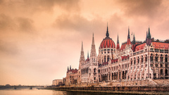 building budapest hungary Hungarian Parliament Building river