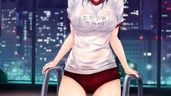 Buildings anime girls short hair black hair coffee-kizoku 