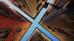 Buildings cities worms eye view