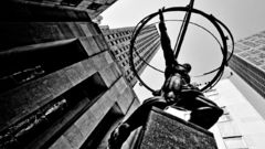 Buildings globes statues greyscale