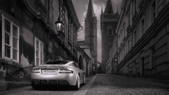 Buildings grayscale monochrome vehicles