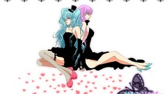 Butterflies Anime pink hair anime girls magnet blue eyes 