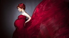 Butterflies artwork Pink Dress gowns pregnant