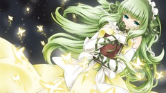 Butterflies Books dress gloves Ribbons hugging long hair anime 